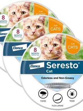 New Box Seresto 8 Month Protection Flea and Tick Collar for Cat 3-PACK